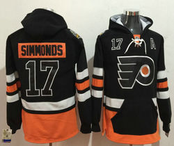 Philadelphia Flyers #17 Wayne Simmonds Black Authentic Stitched Hoodies Hockey