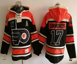 Philadelphia Flyers #17 Wayne Simmonds Black Authentic Stitched NHL Hoodies