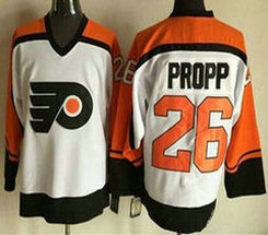 Philadelphia Flyers #26 Brian Propp White CCM Vintage Throwback Authentic Stitched NHL Jersey