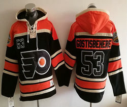 Philadelphia Flyers #53 Shayne Gostisbehere Black Authentic Stitched NHL Hoodies
