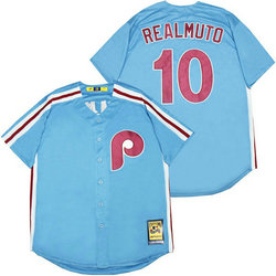 Philadelphia Phillies #10 Darren Daulton Blue Throwback Stitched MLB Jersey
