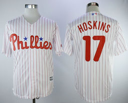 Philadelphia Phillies #17 Rhys Hoskins White (Red Strip) Game Authentic Stitched MLB Jersey