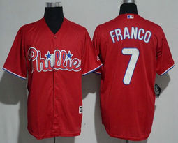 Philadelphia Phillies #7 Maikel Franco Game Red Authentic stitched MLB jersey