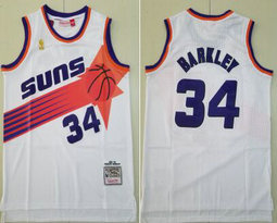 Phoenix Suns #34 Charles Barkley White 92-93 Hardwood Classics Authentic Stitched NBA jersey