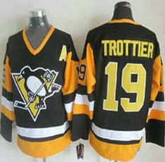 Pittsburgh Penguins #19 Bryan Trottier Black Throwback CCM Authentic Stitched NHL jersey