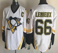 Pittsburgh Penguins #66 Mario Lemieux White CCM Throwback Authentic Stitched NHL jersey