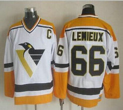 Pittsburgh Penguins #66 Mario Lemieux White CCM Vintage New Throwback Authentic Stitched NHL Jersey