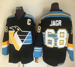 Pittsburgh Penguins #68 Jaromir Jagr Black Throwback CCM Authentic Stitched NHL jerseys