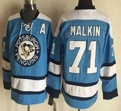 Pittsburgh Penguins #71 Evgeni Malkin Light Blue CCM Authentic Stitched NHL Jerseys
