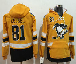 Pittsburgh Penguins #81 Mary Hessel Yellow Authentic Stitched Hoodies Hockey
