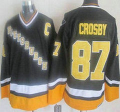 Pittsburgh Penguins #87 Sidney Crosby Black 2015 Throwback CCM Authentic Stitched NHL jerseys