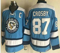 Pittsburgh Penguins #87 Sidney Crosby Light Blue CCM Authentic Stitched NHL Jerseys