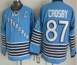 Pittsburgh Penguins #87 Sidney Crosby Light Blue CCM Throwback Authentic stitched NHL jersey