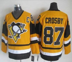 Pittsburgh Penguins #87 Sidney Crosby Throwback Yellow Authentic stitched NHL jersey