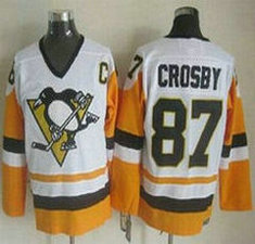 Pittsburgh Penguins #87 Sidney Crosby White CCM Vintage Throwback Authentic Stitched NHL jersey