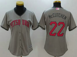 Pittsburgh Pirates #22 Andrew McCutchen Grey Mother day Authentic Stitched MLB Jersey