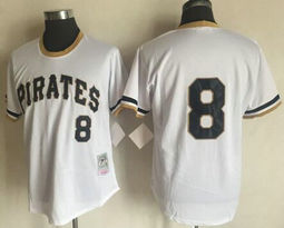 Pittsburgh Pirates #8 Willie Stargell White Pullover Throwback Authentic Stitched MLB jersey