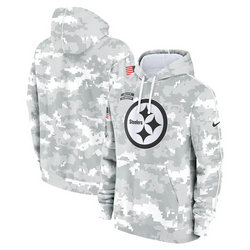 Pittsburgh Steelers 2024 Camo Salute To Service Pullove Hoodie