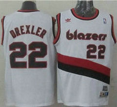 Portland Trail Blazers #22 Clyde Drexler White Throwback Stitched NBA jersey