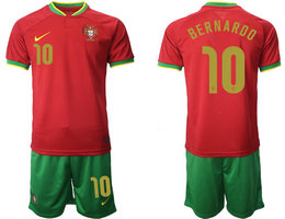 Portugal #10 BERNARDO Home 2022 World Cup National Soccer Jersey