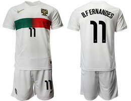 Portugal #11 B.FERNANDES Away 2022 World Cup National Soccer Jersey