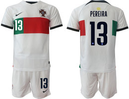 Portugal #13 PEREIRA Away 2022 World Cup National Soccer Jersey