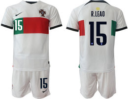 Portugal #15 R.LEAO Away 2022 World Cup National Soccer Jersey