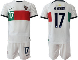 Portugal #17 FERREIRA Away 2022 World Cup National Soccer Jersey