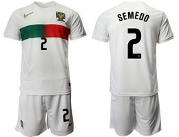 Portugal #2 SEMEDO Away 2022 World Cup National Soccer Jersey