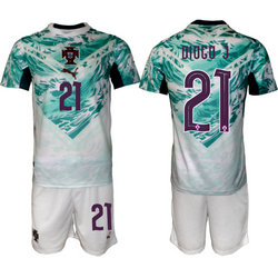 Portugal #21 Diogo j. Away 2026 World Cup Soccer jersey