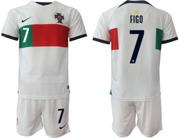 Portugal #7 FIGO Away 2022 World Cup National Soccer Jersey
