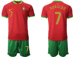 Portugal #7 RONALDO Home 2022 World Cup National Soccer Jersey