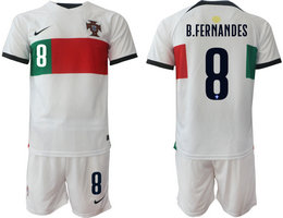 Portugal #8 B.FERNANDES Away 2022 World Cup National Soccer Jersey