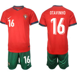 Portugal 2024-25 #16 OTAVINHO Home Soccer Jersey