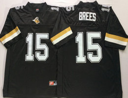 Purdue Boilermakers #15 Drew Brees Black Stitched NCAA Jersey