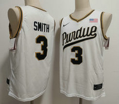 Purdue Boilermakers #3 Braden Smith White College Basketball Jersey