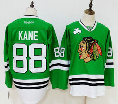 Reebok Chicago Blackhawks #88 Patrick Kane Green Authentic Stitched NHL Jersey