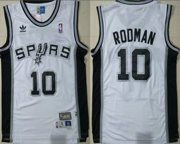 San Antonio Spurs #10 Dennis Rodman White Mesh Authentic print NBA Jerseys