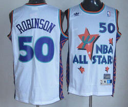 San Antonio Spurs #50 David Robinson White 1995 All Star Throwback NBA Jerseys