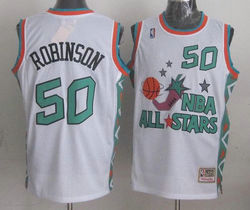 San Antonio Spurs #50 David Robinson White 1996 All Star Throwback NBA Jerseys
