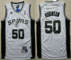 San Antonio Spurs #50 David Robinson White Throwback Authentic Stitched NBA jersey