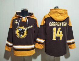 San Diego Padres #14 Matt Carpenter Brown All Stitched Hooded Sweatshirt