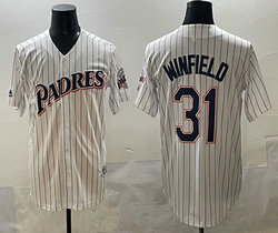 San Diego Padres #31 Dave Winfield White stripe Throwback Stitched MLB Jersey