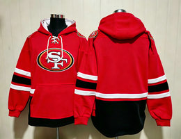 San Francisco 49ers Blank Red All Stitched Hooded Sweatshirt