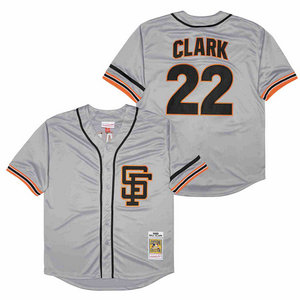 San Francisco Giants #22 Will Clark Grey 1989 Throwback Authentic stitched MLB jersey