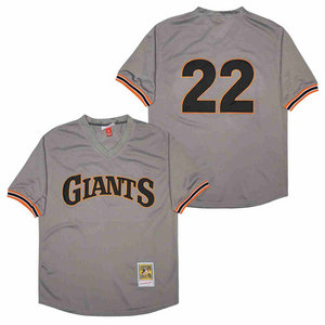 San Francisco Giants #22 Will Clark Grey Fullover Throwback Authentic stitched MLB jersey