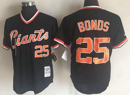San Francisco Giants #25 Barry Bonds Black Pullover Throwback Authentic stitched MLB jersey