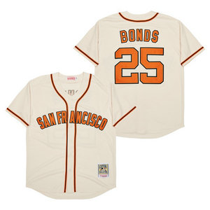 San Francisco Giants #25 Barry Bonds Cream Throwback Stitched Baseball Jersey