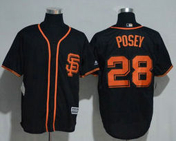 San Francisco Giants #28 Buster Posey Black New Authentic Stitched MLB Jersey