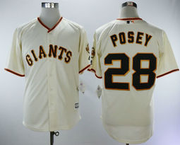 San Francisco Giants #28 Buster Posey Cream Game Authentic Stitched MLB Jersey